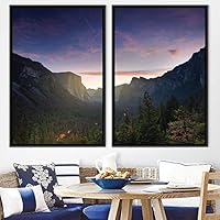 2 Piece Framed Canvas Wall Art Sunset in The Trees Canvas Prints Home Artwork Decoration for Living Room,Bedroom - 16