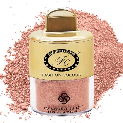 FASHION COLOUR Face and Body Hi-Lite Bronzer | Highlighter For Effortless Shine | Soft Glow Highlighter | Mettalics Body Shimmer | 4g | Shade 02