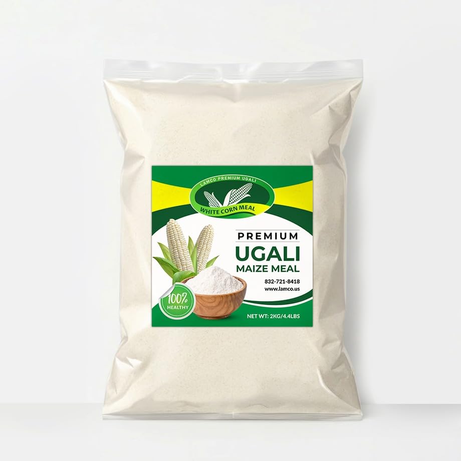 Lamco's Shop Premium Ugali Maize Meal 2kg or 4.4 lbs from Kenya - Whole Grain Corn Flour