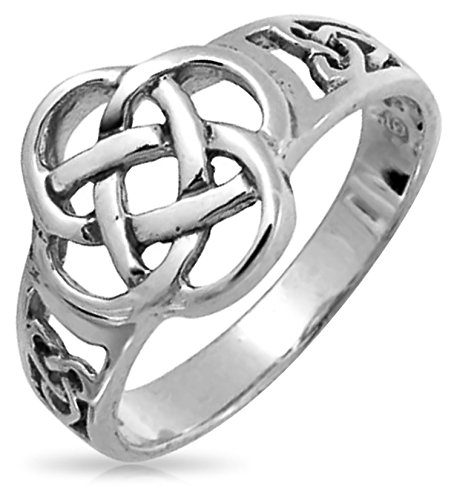 Image of Bling Jewelry Personalized Best Friends BFF Love Knot Irish Celtic Infinity Band Ring For Teen Women Oxidized .925 Sterling Silver Customizable