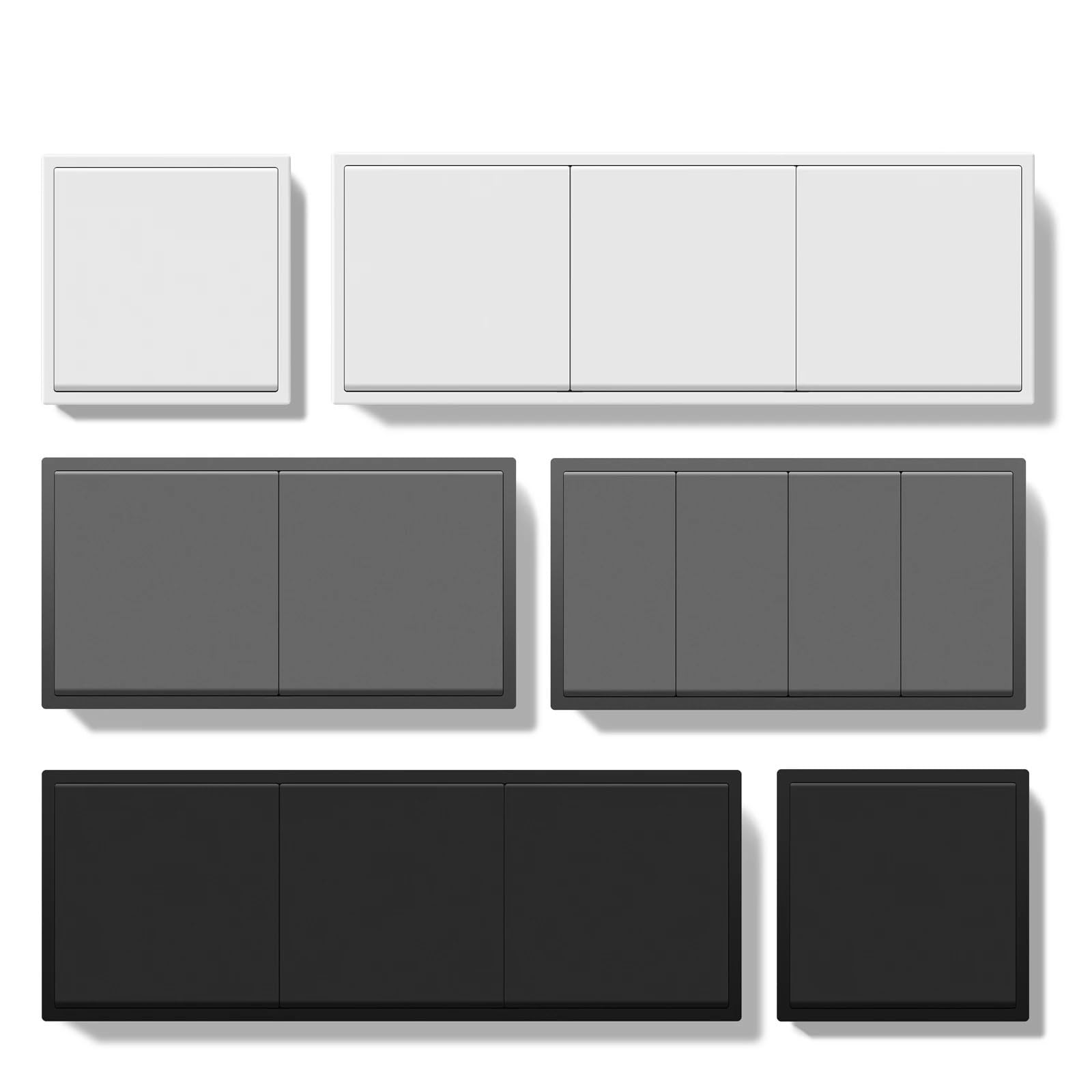 Lichtschalter Unterputz,Wechselschalter 1/2-fach Einzel-Wandschalter, Doppel-Lichtschalter, Dreifach-Großtastenschalter, 1-Wege-Kunststoffrahmen, 10 A(2G 2G 2G White)