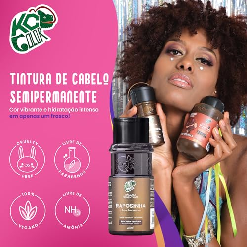 Kamaleão Color – Máscara Pigmentante Semi-Permanente, Raposinha - Cores Vibrantes e Hidratação Inten