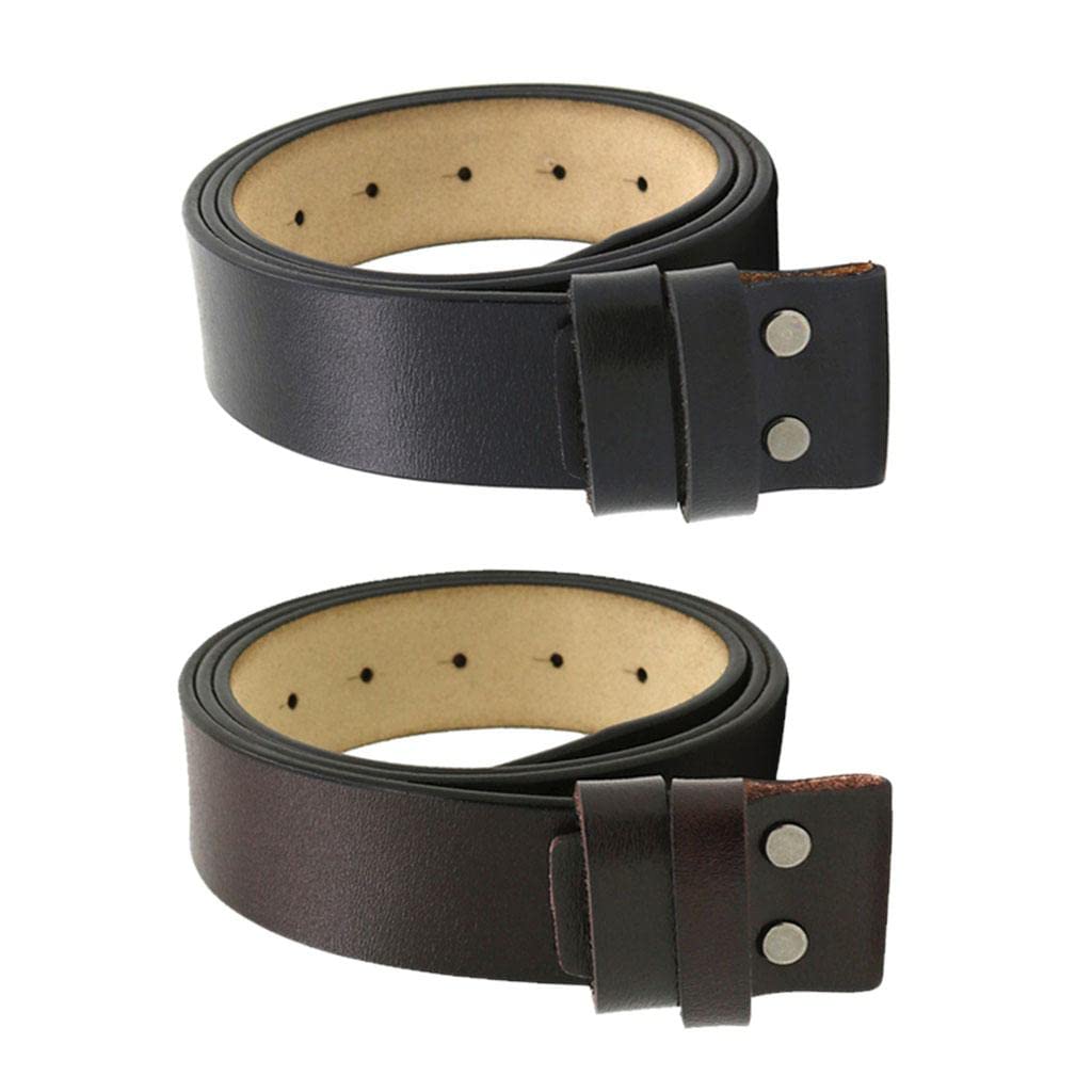 Enakshi® Leather Belt Snap-on Belt Strap 1.5''(38mm) Wide Belt No Buckle Black|Clothing Shoes & Accessories |Mens Accessories |Belts
