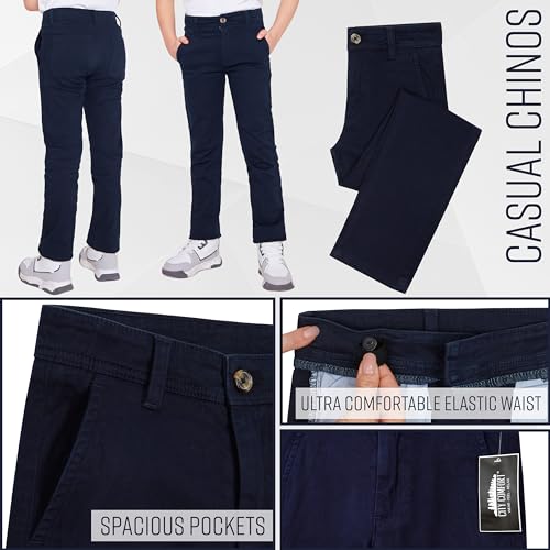Boys Chino Trousers with Front and Back Pockets, Adjustable Waist4