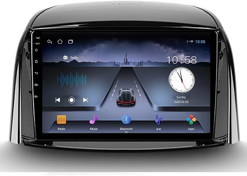 For Renault Koleos 2008-2016 Double Din 9 Inch Android 15 Car Stereo Bluetooth Car Radio Compatible Mobile Phone Mirror Link Steering Wheel Control FM/AM/RDS Backup Camera,4CoreWifi2G+32G