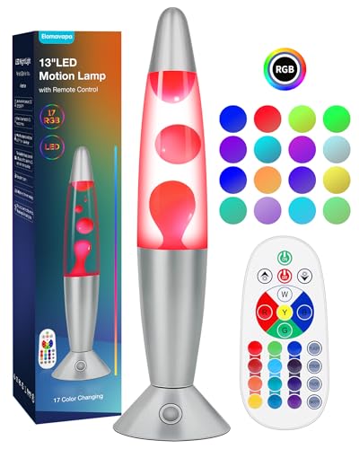 Image of LED Lava Lamp for Kids Adults: Remote Control 17 Colors Changing Liquid Motion Lamps for Boys Girls - 13 inch Small Table Lamp with 4 Glitter Modes for Bedroom - Christmas Mood Night Light Decorations