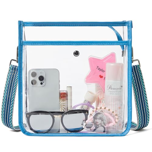 Image of Bluome Clear Bag for Stadium Events 12x12x6, Clear Purses Stadium Bag Crossbody Purses for Concerts Football Games Travel