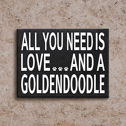 Jennygems Goldendoodle Gifts, All You Need Is Love And A Goldendoodle Wooden Sign, Decor And Wall Hanging, Made In Usa #TOP5