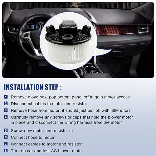 Image of AC Blower Motor Fan Replacement for 2007-2017 Ford Edge Fusion, Honda Pilot Accord Odyssey CRV, Dodge Ram 1500 Avenger Caliber, Jeep Patriot Compass, Lincoln HVAC Heater Blower Motor, 700203