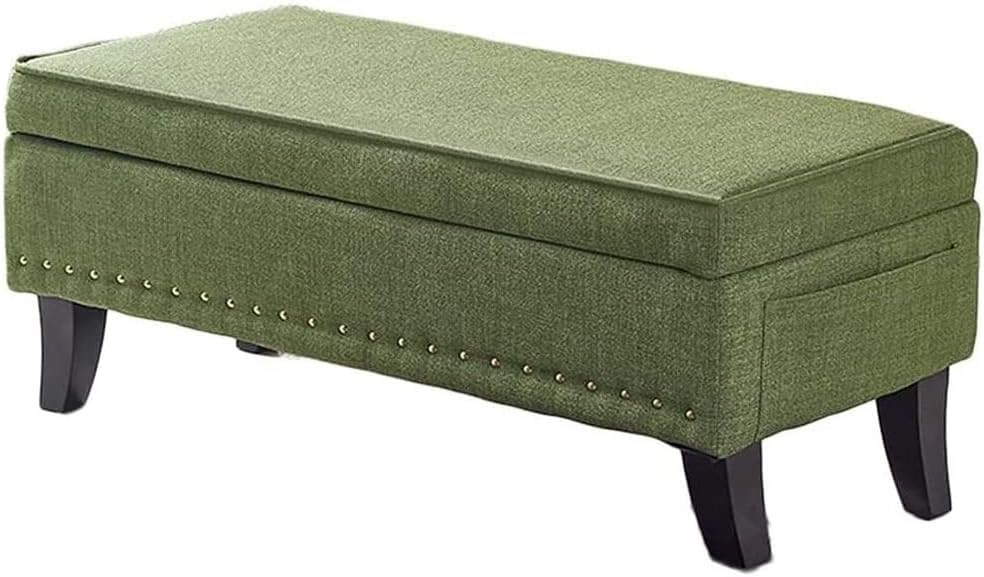 Siège multifonction ottoman pouf de rangement coffre et repose-pieds en lin