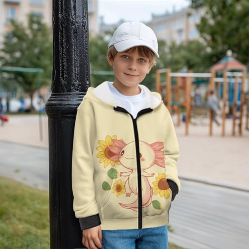 Kids Zip Up Fleece Hoodie, Long Sleeve Soft Warm Sweatshirt for School Casual Wear4