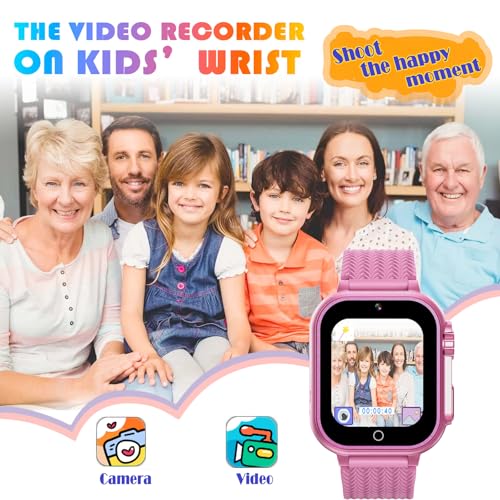 Goodatech-Kids-Smart-Watch-For-Boys-Girls-15-Smartwatch-with-26-Puzzle-GamesHD-CameraVideo-Music-PlayerPedometerFlashlightAudio-Book-etc-Aluminum-Case-and-Sport-Band-Pink
