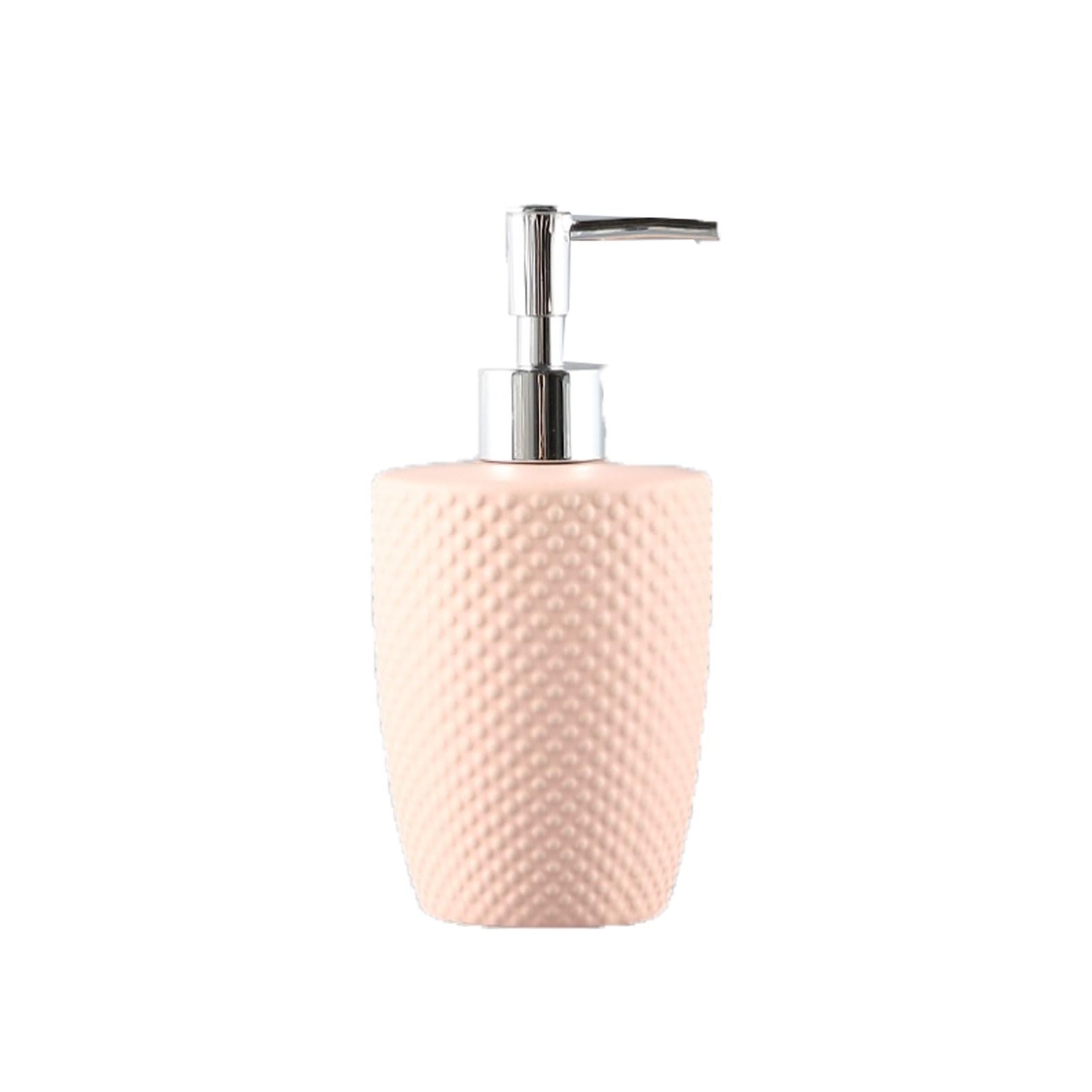 13.5oz Ceramic Soap Dispenser with Raised Dot Design Countertop Lotion Bottle for Kitchen Sink, Bathroom(Rose)