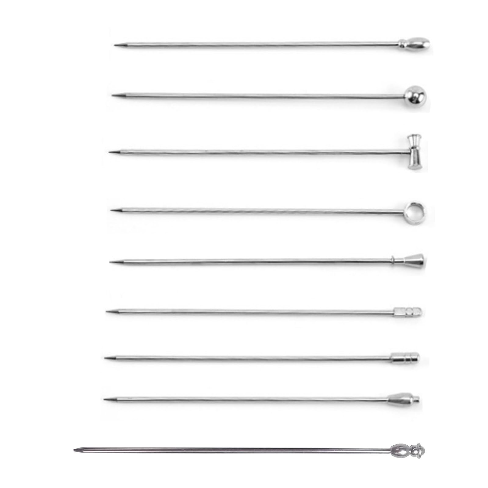 SHINLHUA 9 Pack Metal Fruit Picks Sturdy Metal Fruit Pins for Party Decorations and Food Presentation Rustless Picks