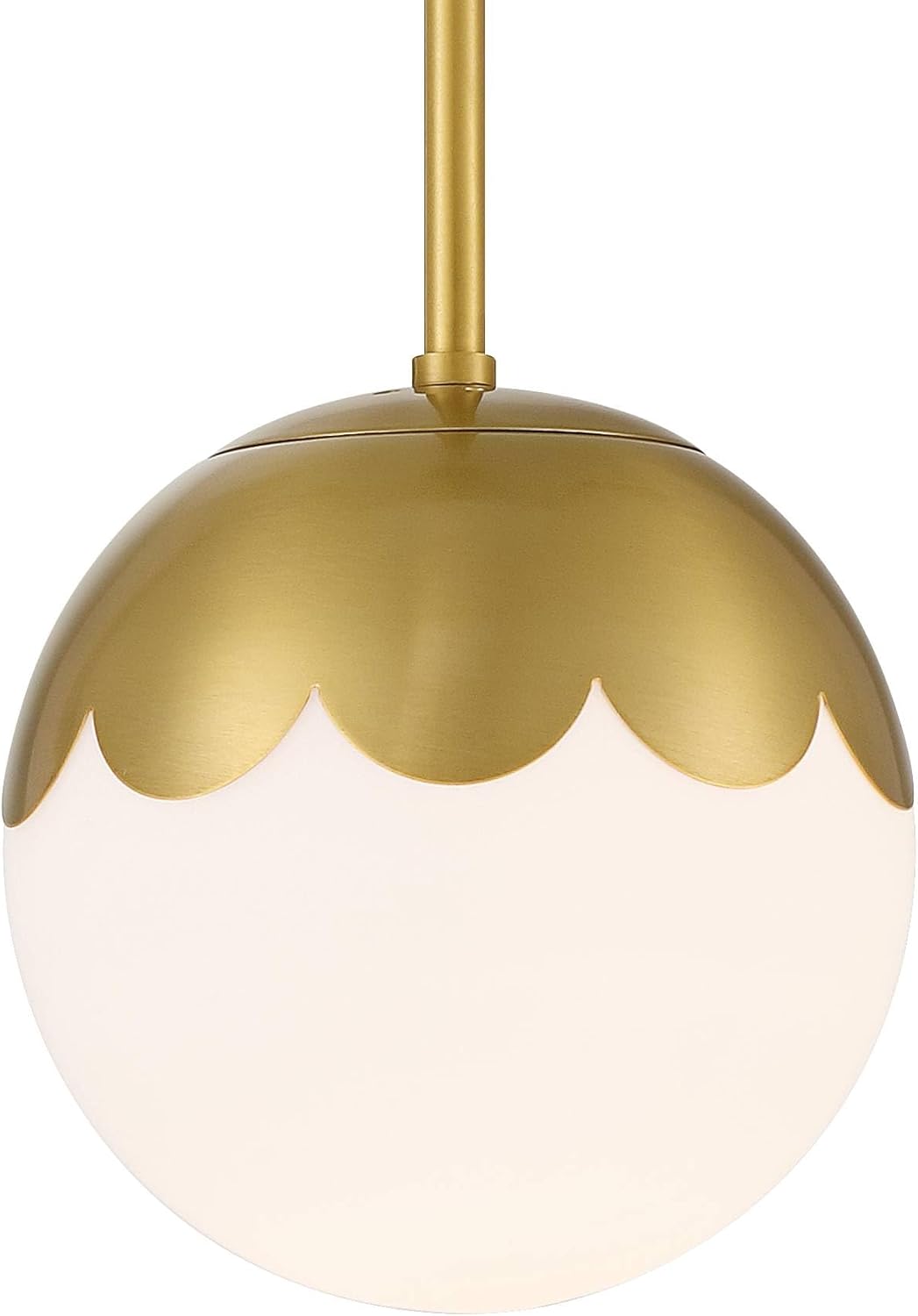 360 Lighting Camila 7" Mid Century Modern Pendant Ceiling Light Fixture Dining Room Over Table Kitchen Island Foyer Globe Hanging Antique Brass Finish Glass Hallway Entryway Living Room Mini