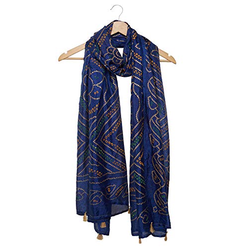 Image of DUPATTA BAZAAR Woman's Printed Bandhini Silk dupatta