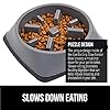 GORILLA GRIP Patented BPA Free Slow Feeder Dog Bowls, Interactive Puzzle Toy for Dogs and Cats Food Training Enrichment, Keeps Pets Busy and Prevents Puppy Overeating, All Breeds, 2 Cup, Gray