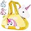 BRUBAKER Einhorn Tasche Mit Plüschtier - Regenbogen Design 20cm Rosa
