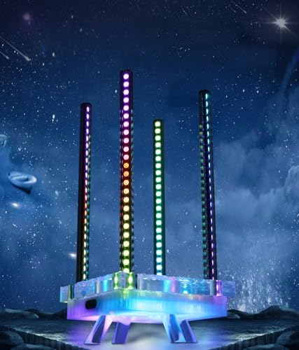Bluetooth Speaker Lamp - RGB Color Changing Table Light with App Control Mood & Ambient Lighting - Cool & Creative Multicolor Decorative Art Desk Table Lamp 4 Tubes (Black)