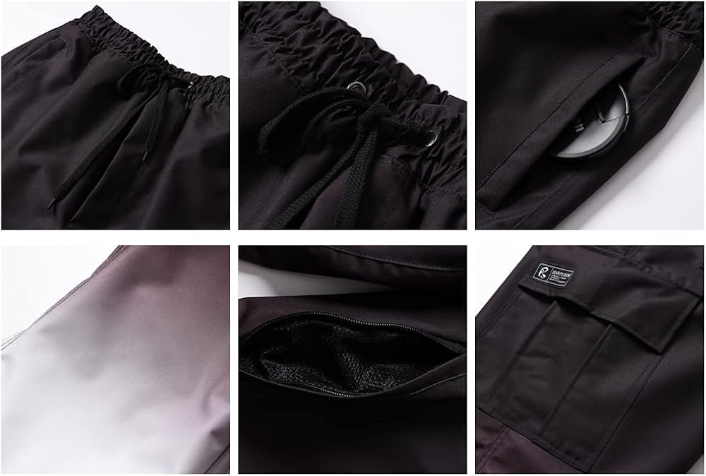 HOUZONIY Bib Snow Pants for Women Waterproof Insulated,Ski Pants with Detachable Powder Skirt and Suspenders for Winter Sport : Clothing, Shoes & Jewelry