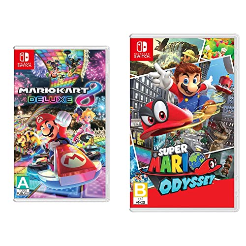 Mario Kart 8 Deluxe Standard Edition Nintendo Switch + Super Mario Odyssey Standard Edition Switch