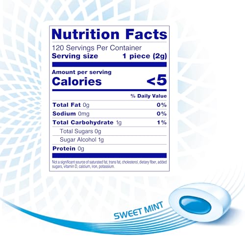 Image of Mentos Pure White Sugar-Free Chewing Gum With Xylitol, Sweet Mint, 120 Piece Bulk Resealable Bag (Pack of 2)