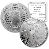 2022 1 Kilo (32.15 Troy Ounces) Tokelau Silver Bull & Bear Coin Brilliant Uncirculated with Certificate of Authenticity $50 Seller BU