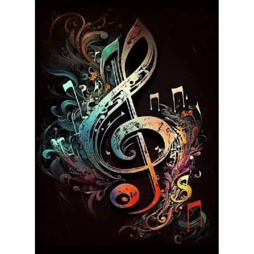 BOHADIY Diamond Painting Kits for Adults Music Diamond Art Kits for Adults,5D Painting Music DIY Full Drill Diamond Painting Gem Art and Crafts 12x16inch