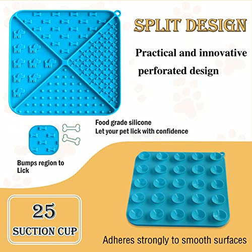 Licking Mat for Dogs & Cats 2 Pack with Suction Cups, Pets Bathing Grooming Training Calming Mat Perfect for Bathing Grooming - Image 7