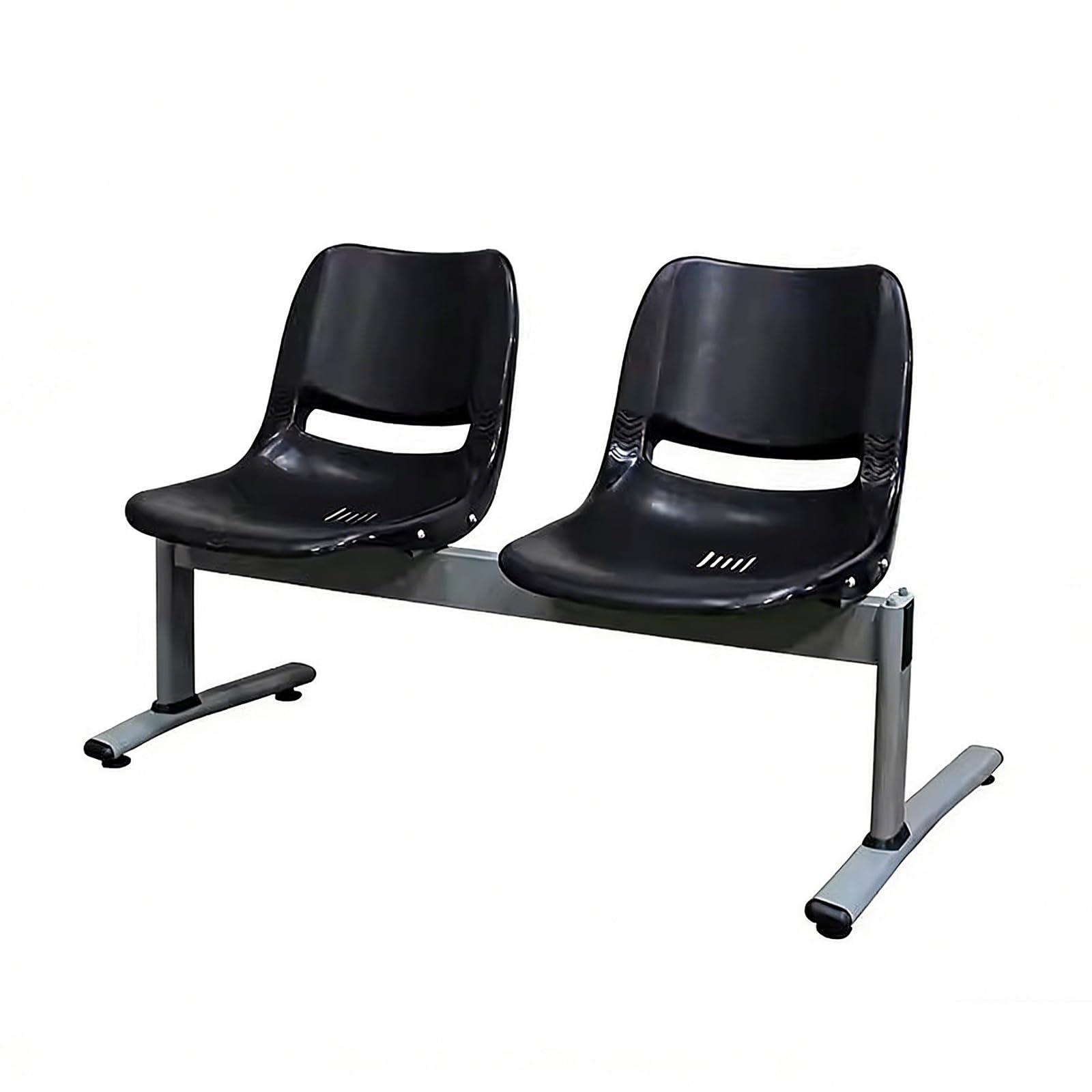 Asiento para sala de espera y banco de exterior negro de 108 cm ideal para zonas de descanso