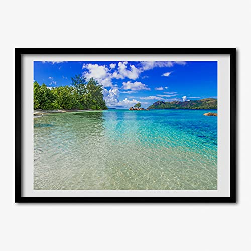 Tableau Moderne Plage Des Seszele pour raviver un mur blanc triste cadre 70x50