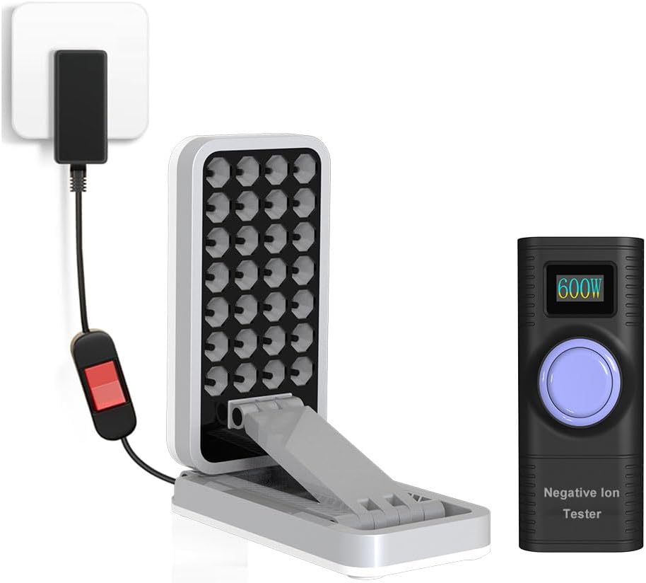 Foldable Negative Ion Generator, Air Ionizers for Home, Plug In Air Purifier, Air Freshener For Pet Odor, Kitchen Odor, Dust, Smoke Smell, Quiet & Filterless Air Cleaner With Negative Ion Tester