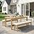 Wisteria Lane 3 Pieces Acacia Patio Dining Set for 4, Patio Dining Table and Chairs Set with Cushion, Modern Outdoor Dining Furniture Set for Lawn Backyard Garden Deck, Beige