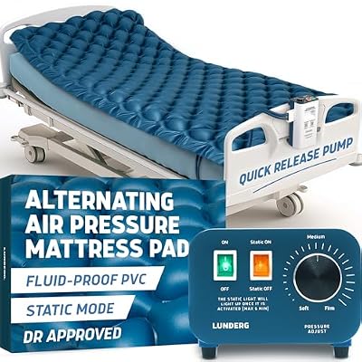 Lunderg Alternating Air Pressure Mattress Pad with Static Mode & Quiet Pump