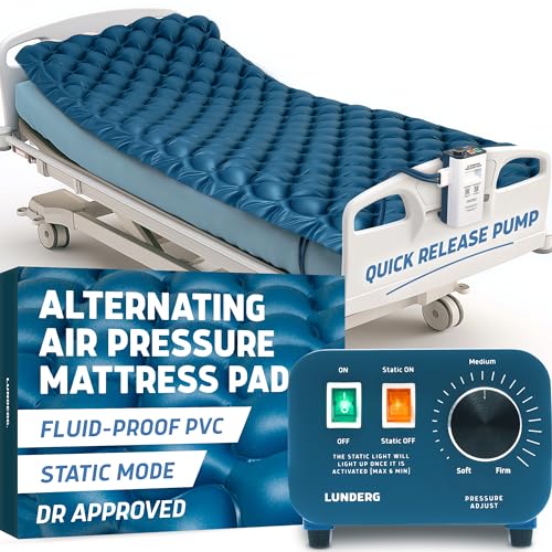 Lunderg Alternating Air Pressure Mattress Pad with Static Mode -