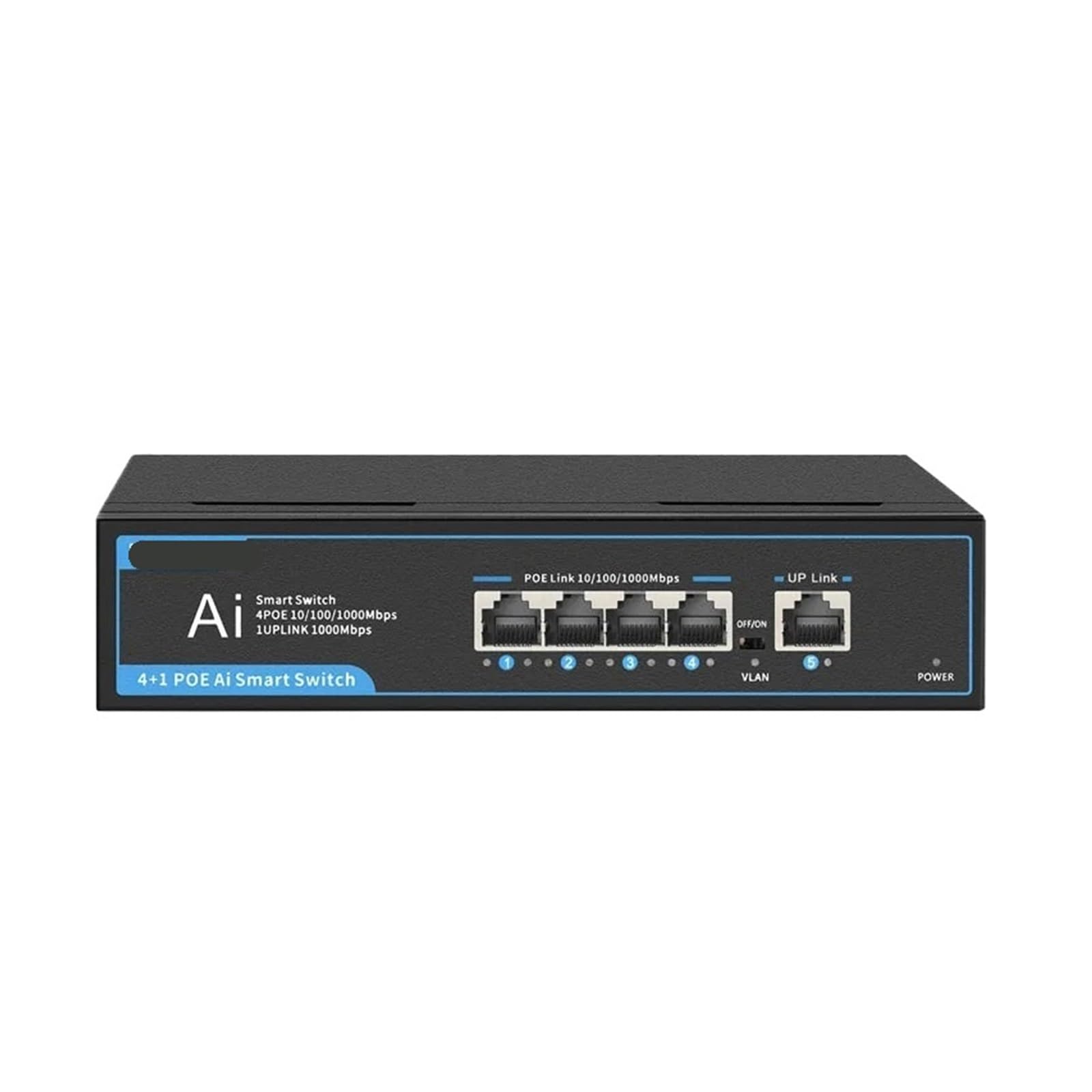 Commutateur réseau Gigabit POE 52V avec 4 ports POE et 1 liaison montante