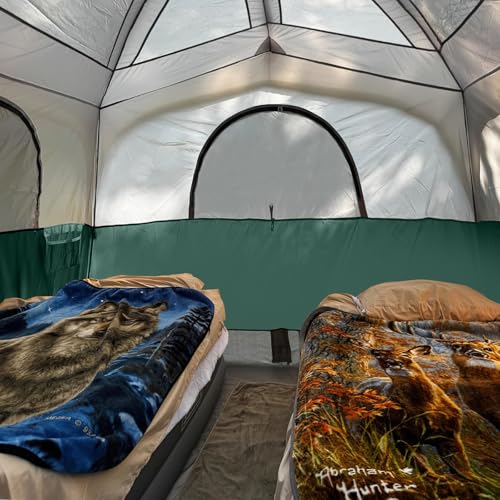 Image of UNP 6 Person Tents for Camping Waterproof Family Cabin Tent with Rainfly | Easy Setup Windproof Double Layer Camping Tent with 1 Mesh Door & 5 Large Mesh Windows 10'X9'X78in(H)