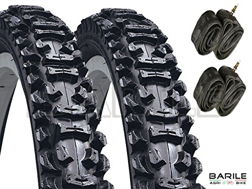 Pneu VTT 20 x 1.95 avec chambre à air pour balades en famille et parcs