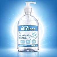 Álcool Gel 70% Higienizador de Mãos 500ml All Clean – Proteção Antibacteriana, Com Aloe Vera, Toque Suave, Secagem Rápida