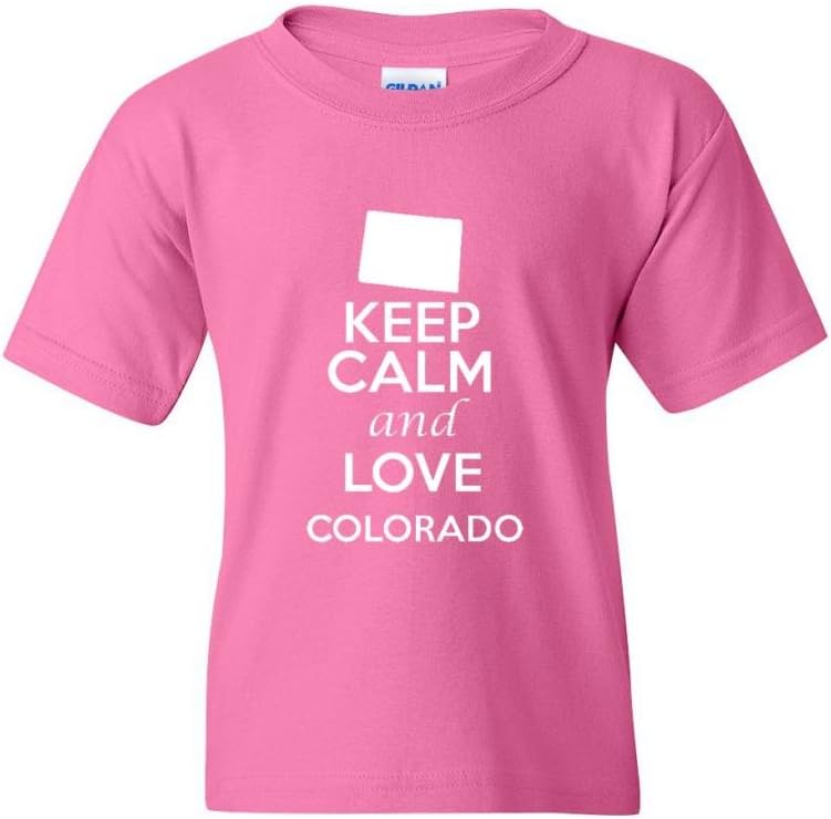 Keep Calm and Love Colorado Statement Novelty Youth Kids T-Shirt Tee