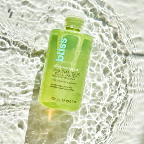 Bliss Disappearing Act Niacinamide Toner - 10 Fl Oz - Pore Vanish™ Complex - Purifies And Minimizes Pores - Alcohol-Free Face Toner - Clean - Vegan & Cruelty Free #TOP2