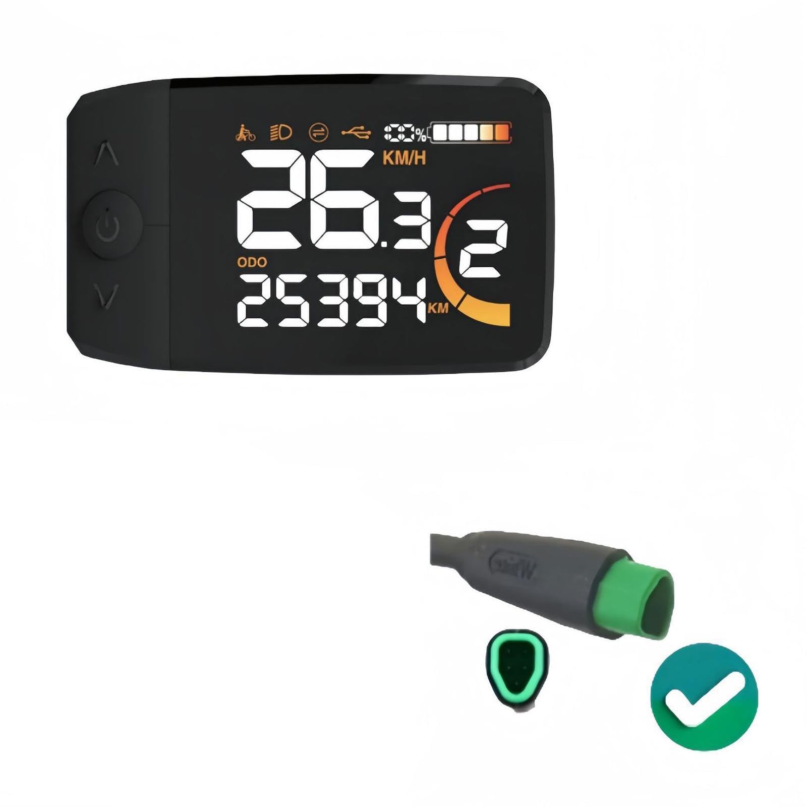 Vaveren Electric Bike LCD Display Color LCD Instrument Indicator Mini Display Easy Installation Display Meter Bike Computer for BBSHD, DZ5348 CAN