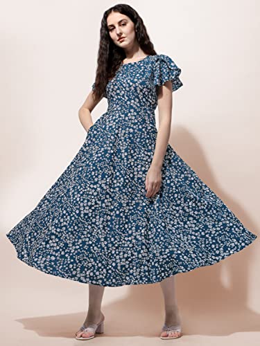 Image of OOMPH! Dress for Women Stylish | One Piece for Women Long | Trendy Long One Piece Summer Outfit | Lightweight Flared Maxi Dress for Casual & Holiday Wear