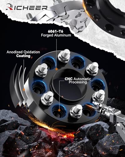 Image of Richeer 1.5 inch 6x5.5 Hub Centric Wheel Spacers for 2024+ Tacoma Tundra