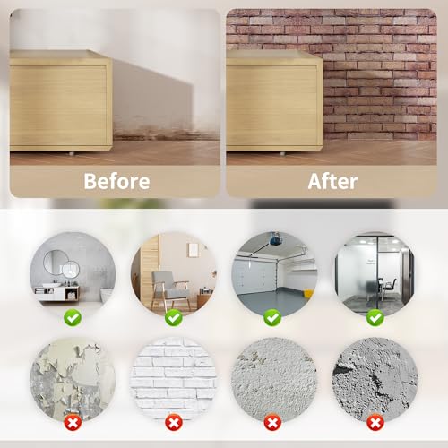 Paneles de pared 3D autoadhesivos impermeables de PVC lavable con relieve ladrillo 6