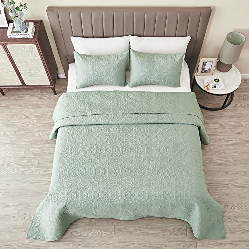 Great Bay Home Oversized Ultrasonic Full/Queen Bed Set With Matching Shams | Bedding Set For All-Season, Lightweight, Warm| Intricate Mandala Bed Set (Full/Queen, Eucalyptus) #TOP2