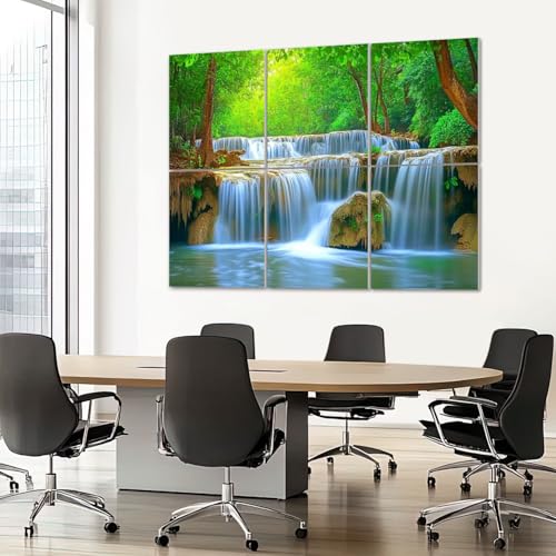 6 Paneles Acústicos Artísticos Pack de 6 Absorbentes de Sonido con Diseño Paisaje de Cascada y Naturaleza 72"x48" miniatura 7
