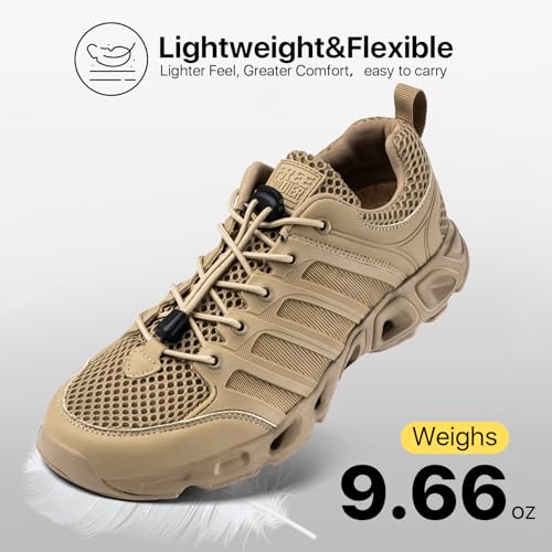FREE SOLDIER Men’s Hiking Shoes Summer Quick Dry Work Shoes for Water Trekking Tactical Boots Ventilated Ultra Light4
