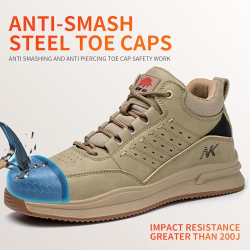 Image of Steel Toe Shoes for Men Work Shoes Men Steel Toe Shoe for Construction Breathable Anti Smash Sneakers for Warehouse Lightweight Safety Unbreakable Sneakers for Industrial