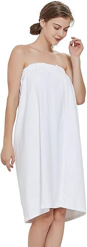 TOPTIE Toalla de baño de toalla de algodón para mujer, color blanco, talla SM